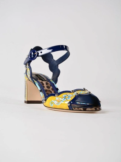 Shop Dolce & Gabbana Keira Majolica Sandals In Hhileo-maiolica B.blu