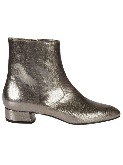 Shop Casadei Block Heel Ankle Boots In Golden