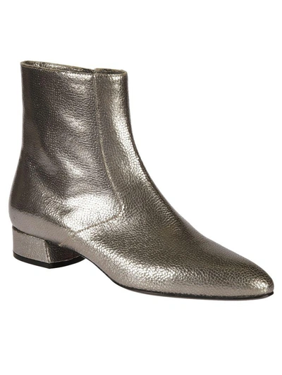 Shop Casadei Block Heel Ankle Boots In Golden