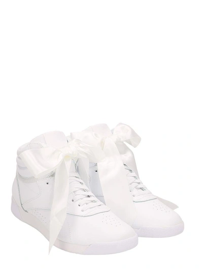 Shop Reebok Hi Satin Bow Sneakers In White
