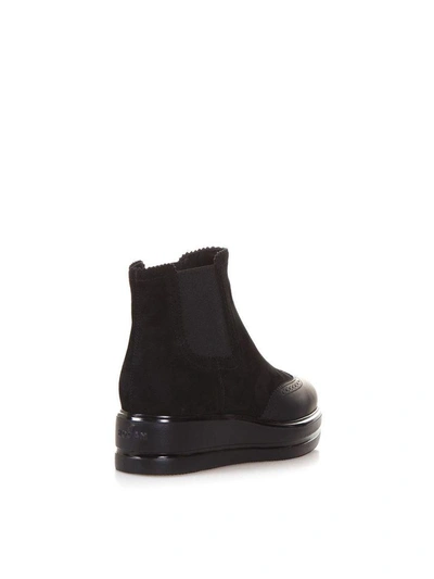 Shop Hogan Suede & Leather Ankle Boot H323 In Black