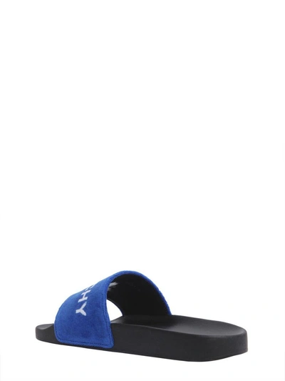 Shop Givenchy Slide Sandals In Blu