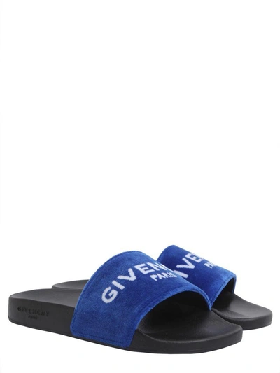 Shop Givenchy Slide Sandals In Blu