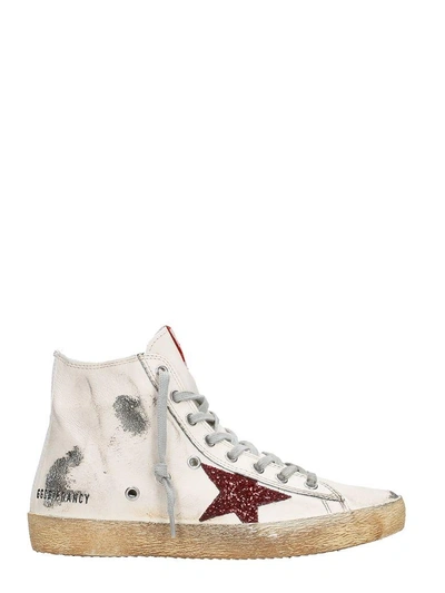 Shop Golden Goose Francy Beige Leather Sneaker