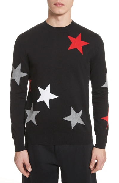 Shop Givenchy Star Crewneck Sweater In Black