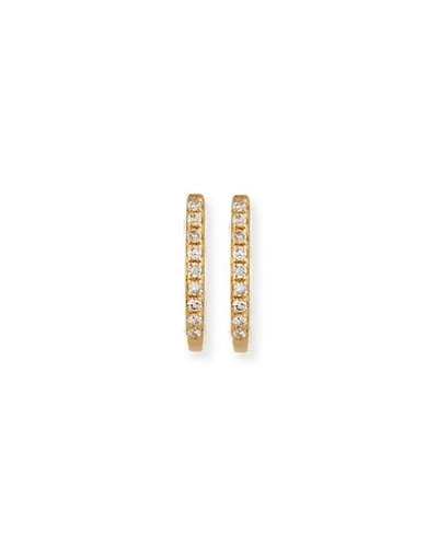 Shop Ef Collection Mini Diamond Huggie Earrings In Gold