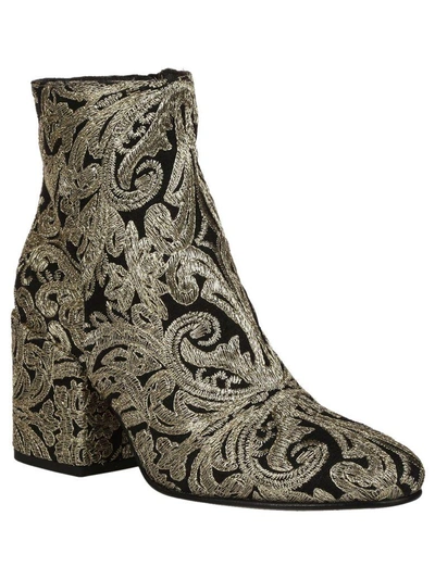 Shop Strategia Embroidered Ankle Boots In Gold