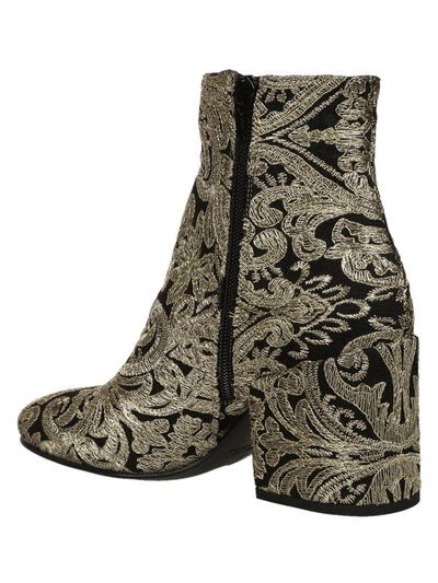 Shop Strategia Embroidered Ankle Boots In Gold
