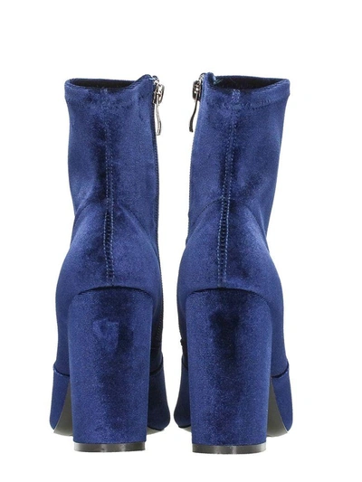 Shop The Seller Blue Velvet Ankle Boots