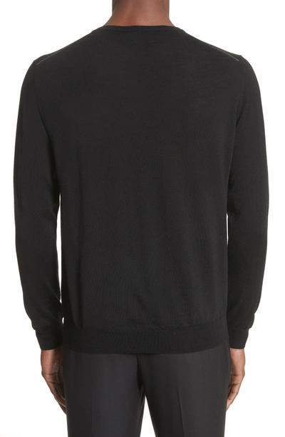 Shop Lanvin Wool V-neck Sweater In Black