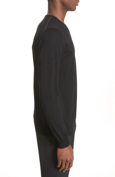 Shop Lanvin Wool V-neck Sweater In Black