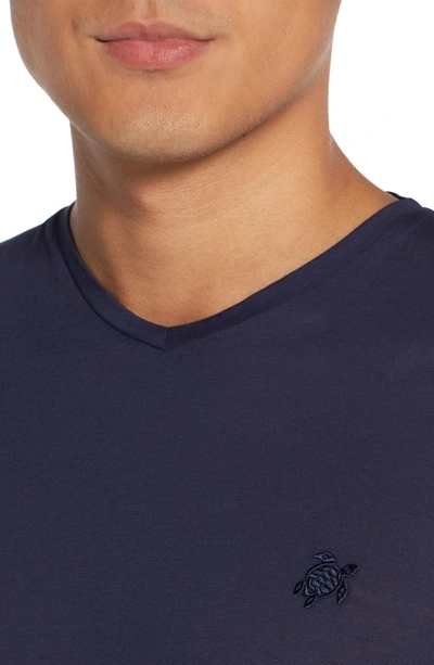 Shop Vilebrequin V-neck T-shirt In Navy