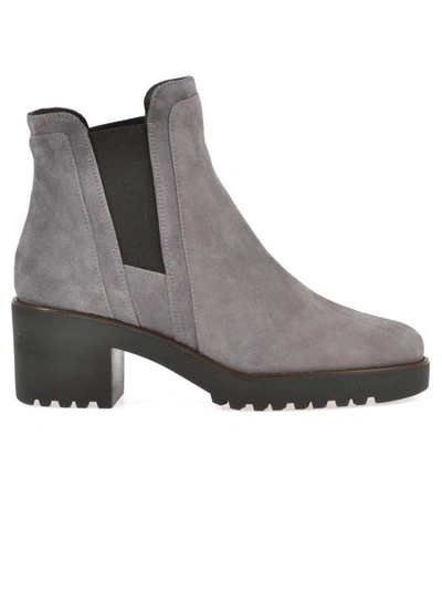 Shop Hogan Suede Leather Boot In Grey