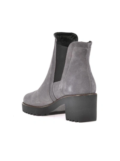Shop Hogan Suede Leather Boot In Grey