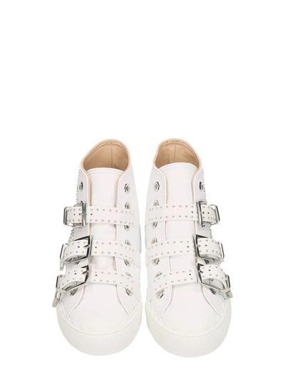 Shop Chloé Kyle Studded Hightop Leather Sneaker In White