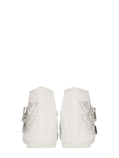 Shop Chloé Kyle Studded Hightop Leather Sneaker In White