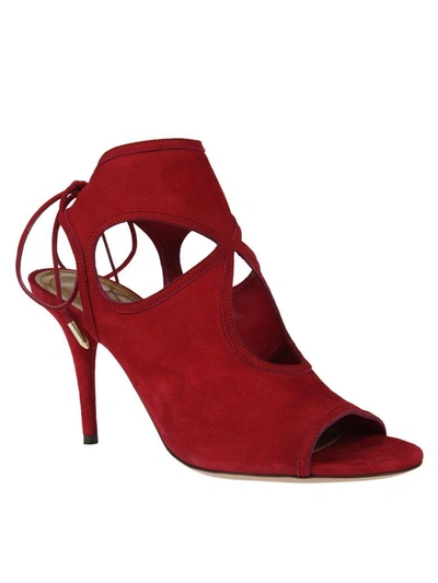 Shop Aquazzura Sexy Thing Sandals In Spicy Red