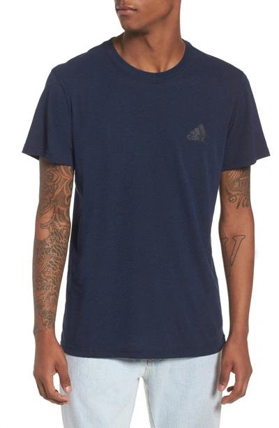 Shop Adidas Originals Ult Crewneck T-shirt In Black/ Royal/ Heather