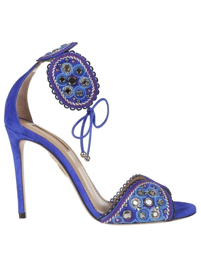 Shop Aquazzura Jaipur Sandals In Ble Blue Bell