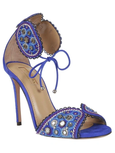 Shop Aquazzura Jaipur Sandals In Ble Blue Bell