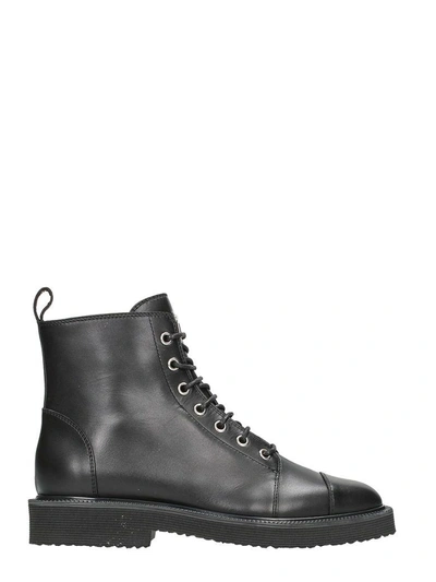 Shop Giuseppe Zanotti Black Lace Up Boots