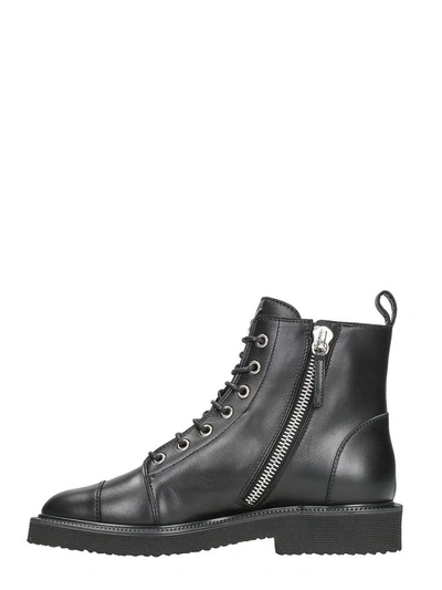 Shop Giuseppe Zanotti Black Lace Up Boots