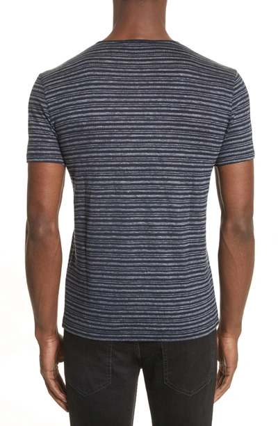Shop John Varvatos Stripe T-shirt In Eclipse