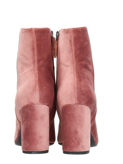 Shop Lola Cruz Pink Velvet Boots In Rose-pink