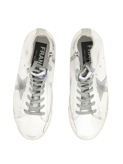 Shop Golden Goose Francy Sneakers In White Silver Leatherbianco