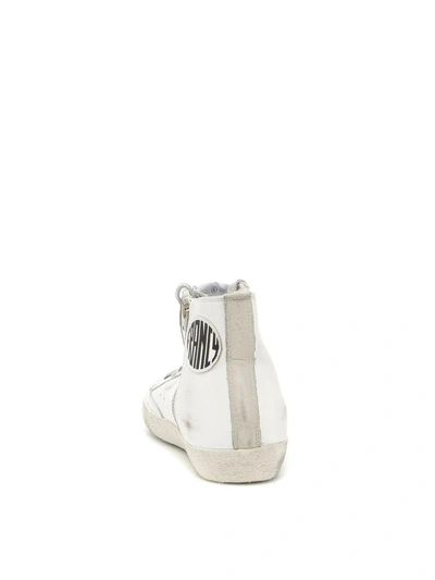 Shop Golden Goose Francy Sneakers In White Silver Leatherbianco