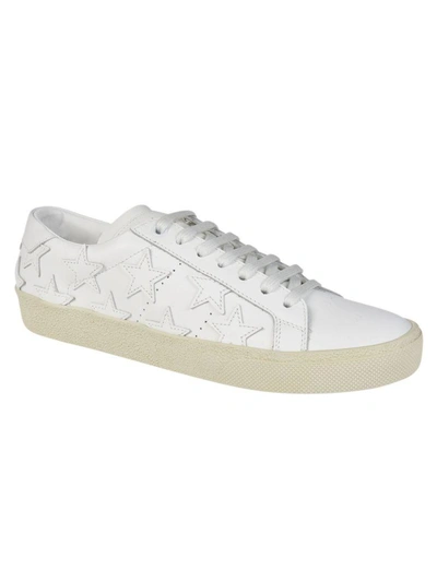 Shop Saint Laurent Stars Court Low Sneakers In White