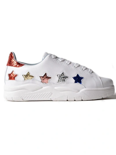 Shop Chiara Ferragni Roger Sneakers In White Star Multi