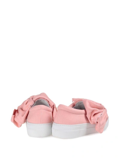 Shop Joshua Sanders Denimt Bow Slip-on Sneakers In Rosa