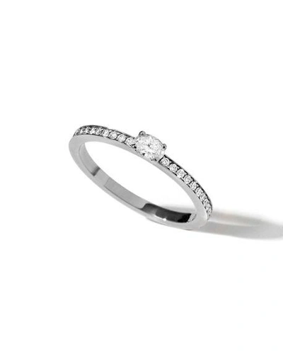 Shop Repossi Harvest One-row Oval-cut Diamond Ring In 18k Gold In White/gold