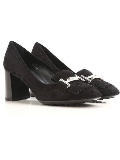 Shop Tod's Tods Court Shoe In Suede In Black