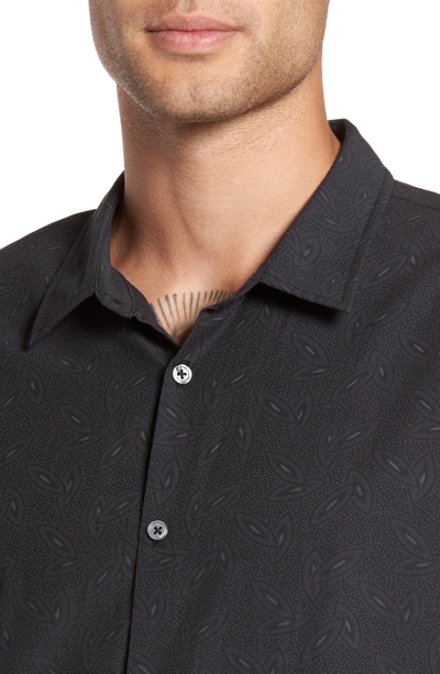 Shop John Varvatos Mayfield Slim Fit Short Sleeve Sport Shirt In Midnight