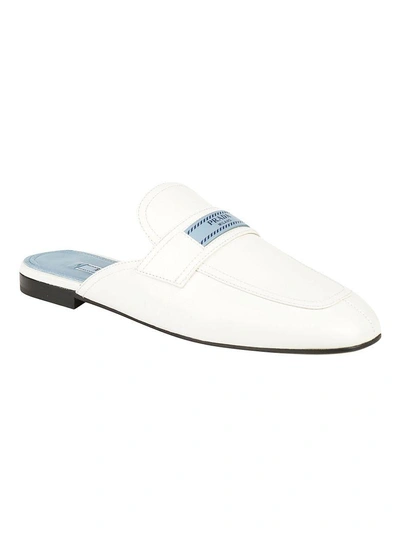 Shop Prada Loafers In Bianco