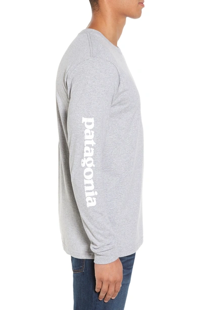 Shop Patagonia Long Sleeve Logo T-shirt In Drifter Grey