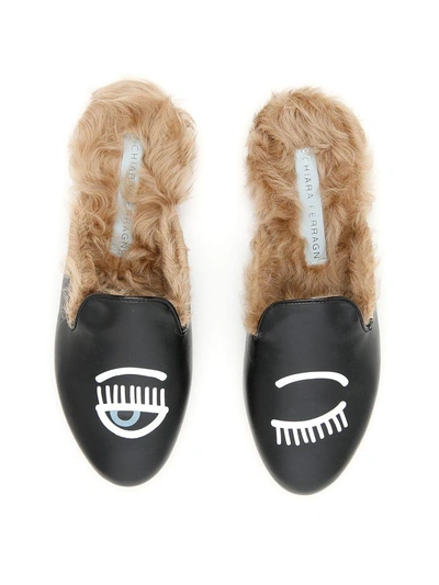 Shop Chiara Ferragni Flirting Slides In Blacknero