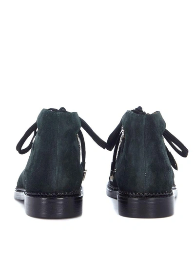 Shop Toga Green Suede Leather Sandal With Studs In Verde