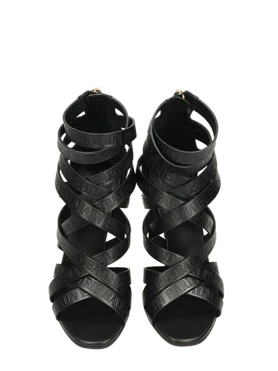 Shop Balmain Charlotte Sandals In Black