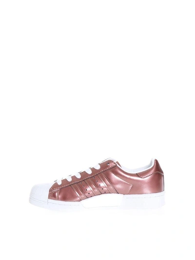 Shop Adidas Originals Superstar Metallic Leather Sneakers In Rust