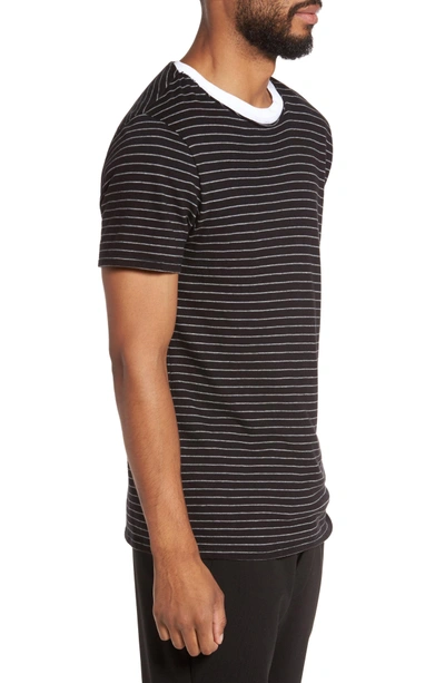 Shop Vince Raw Edge Stripe T-shirt In Black/ H Cinder