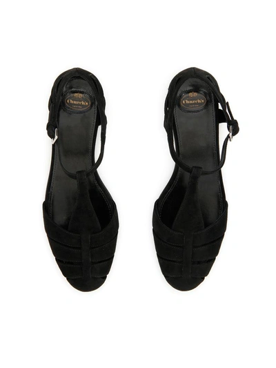 Shop Church's Suede Sandals In Blacknero