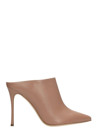 Shop Sergio Rossi Godiva Pink Mules In Rose-pink