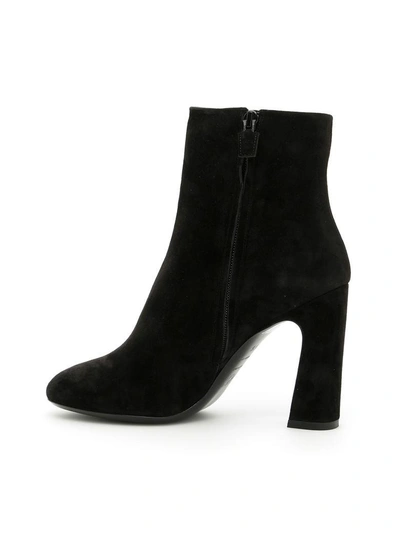 Shop Roger Vivier Chunky Trompette Round Buckle Booties In Nero|nero