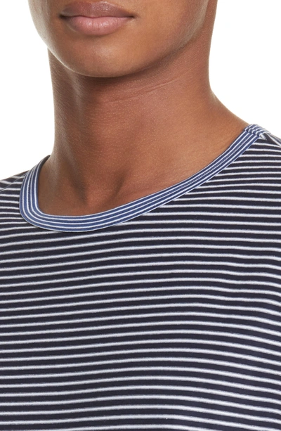 Shop Apc Maui Stripe T-shirt In Dark Navy Iak