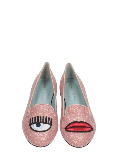 Shop Chiara Ferragni Flirting Eyes Slippers In Rose-pink