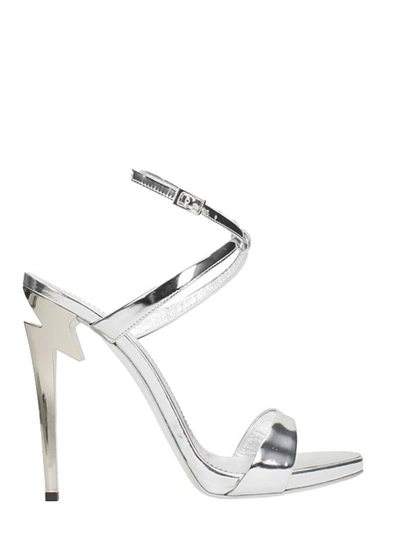 Shop Giuseppe Zanotti G Heel Sandals In Silver