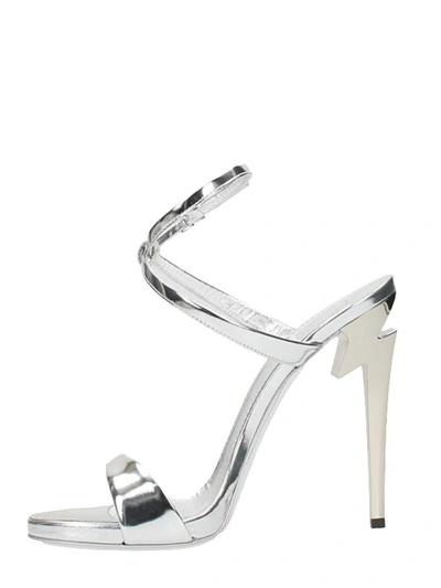 Shop Giuseppe Zanotti G Heel Sandals In Silver